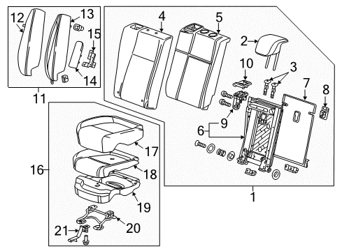 2016 Chevrolet Trax Rear Seat Components Bolster Diagram for 42346262