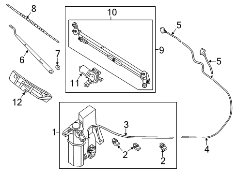 2016 Nissan NV3500 Wiper & Washer Components Window Wiper Blade Assembly Diagram for 28890-1PA0A