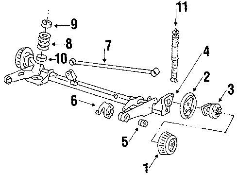 1984 Oldsmobile Omega Rear Suspension ROD ASM, R/AXL TIE Diagram for 10006445