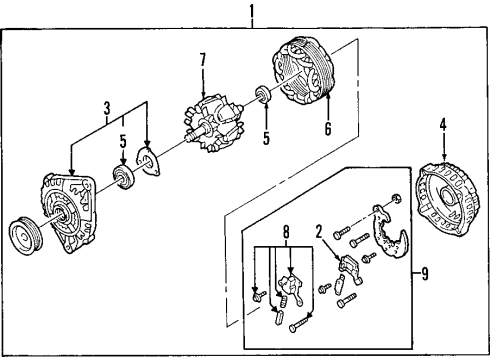 1997 Infiniti QX4 Alternator Regulator Assy-Ic Diagram for 23215-0W402