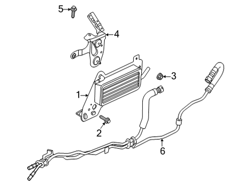 2021 Ford F-150 Oil Cooler Tube Assembly Clip Diagram for JL3Z-7N291-B