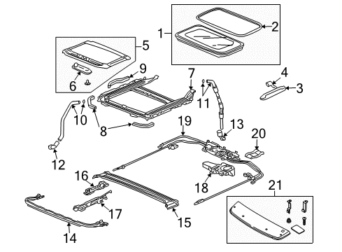 2011 Honda Accord Crosstour Sunroof Tube, L. RR. Drain (Sunroof) Diagram for 70065-TP6-A00