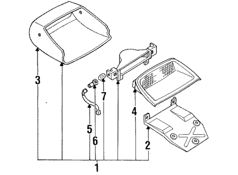 1993 Ford Escort High Mount Lamps High Mount Lamp Diagram for F2CZ13A613A