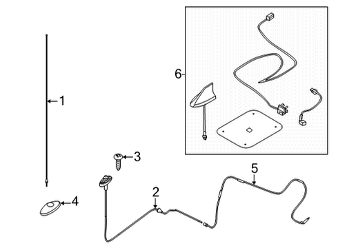 2022 Ford E-350 Super Duty Antenna & Radio Cover Plate Plug Diagram for -377678-S