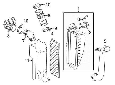 2013 Scion iQ Filters Air Hose Diagram for 17882-47030