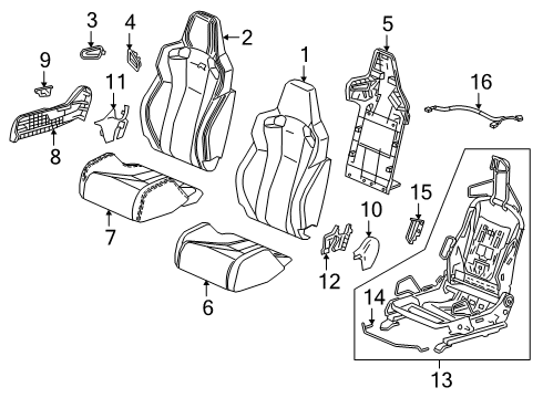 2020 Honda Civic Passenger Seat Components Pad, Right Front Seat Cushion Diagram for 81137-TGH-A21