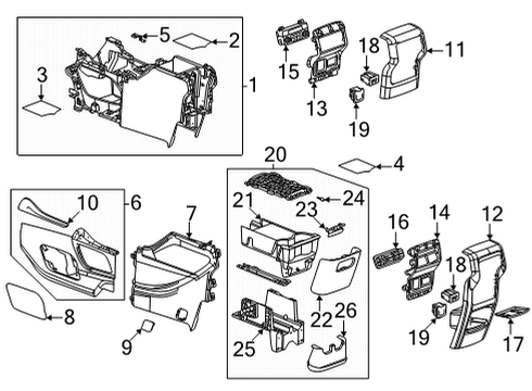 2022 GMC Acadia Center Console Compartment Door Latch Diagram for 84767863