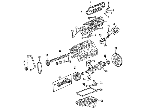 2004 Cadillac CTS Engine Parts, Mounts, Cylinder Head & Valves, Camshaft & Timing, Oil Pan, Oil Pump, Crankshaft & Bearings, Pistons, Rings & Bearings, Variable Valve Timing Piston Diagram for 89017581