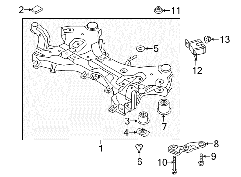 2016 Kia Sorento Suspension Mounting - Front Bolt Diagram for 62492C5000