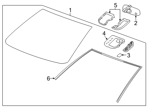 2020 Chevrolet Sonic Windshield Glass Mirror Cover Diagram for 95299064