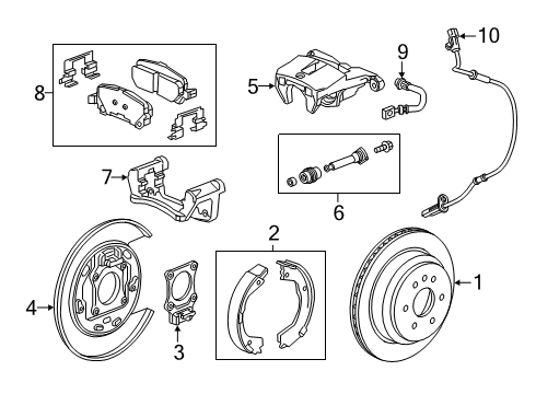 2016 GMC Canyon Brake Components Caliper Asm-Rear Brake (W/O Brake Pads & Bracket Diagram for 23387174