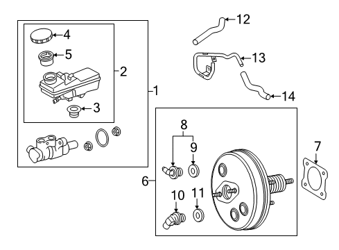 2017 Toyota Corolla iM Hydraulic System Vacuum Tube Diagram for 44763-12550