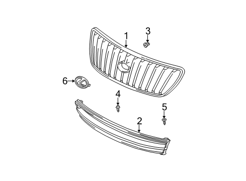 2002 Lexus RX300 Grille & Components Screw, Tapping Diagram for 93540-64014