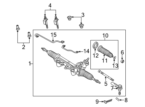 2011 Ford Ranger Steering Column & Wheel, Steering Gear & Linkage Gear Assembly Diagram for 9L5Z-3504-BRM