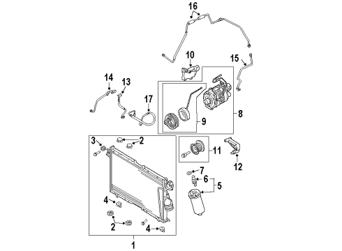 2003 Isuzu Rodeo A/C Condenser, Compressor & Lines Pulley, Idle (Air Conditioner) Diagram for 8-97178-354-0