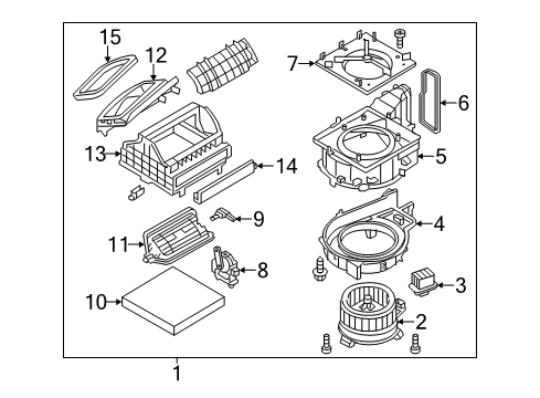 2012 Infiniti M37 Blower Motor & Fan Blower Assy-Front Diagram for 27200-1MA0B