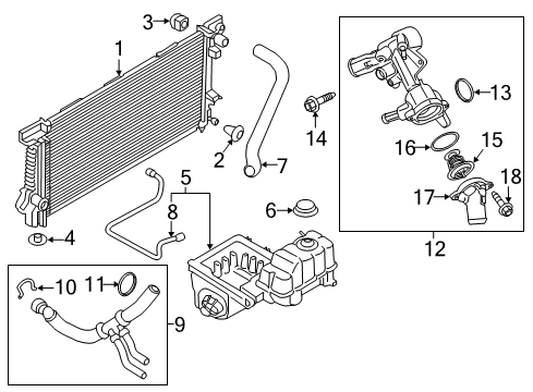 2017 Lincoln Navigator Radiator & Components Lower Hose Diagram for BL3Z-8286-A