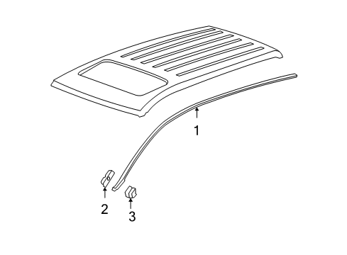 2012 Acura MDX Exterior Trim - Roof E-Clip, Driver Side Windshield Diagram for 73165-STX-A11