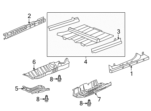2013 Honda CR-V Floor & Rocker Rnfct R, S/Sill Diagram for 63221-T0A-A00ZZ