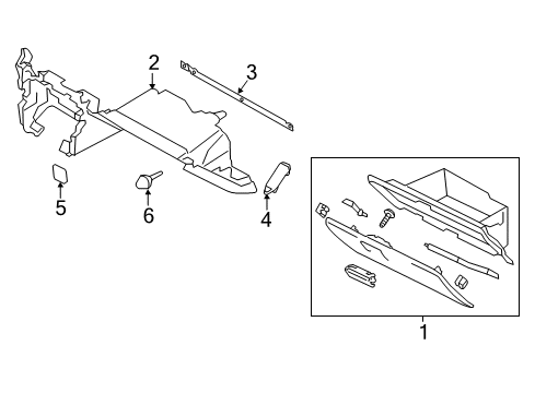 2017 Toyota 86 Glove Box Lower Panel Diagram for SU003-01908