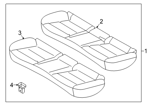 2017 Hyundai Ioniq Rear Seat Components Frame & Pad Assembly-RR Seat CUSH Diagram for 89150-G7100