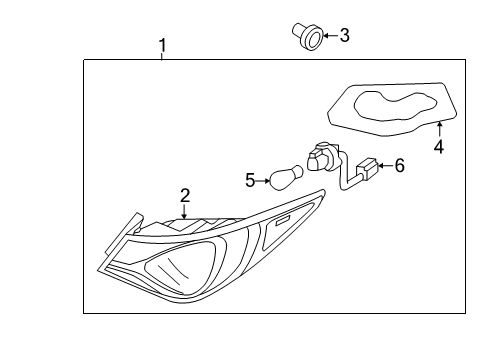 2012 Hyundai Sonata Bulbs Pad-Rear Combination Outside Lamp Sealing Diagram for 92460-3S000