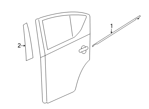 2012 Nissan Versa Exterior Trim - Rear Door MOULDING - Rear Door Outside, LH Diagram for 82821-3BG0A