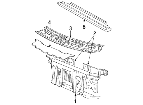 1991 Toyota Previa Cowl Dash Panel Diagram for 55101-28610