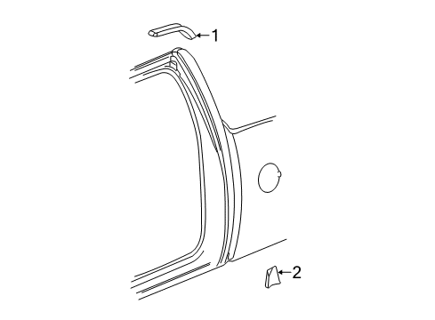 2011 GMC Sierra 3500 HD Exterior Trim - Cab Roof Molding Diagram for 20815163