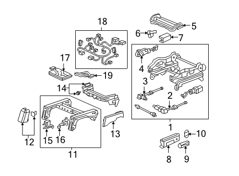 2006 Honda Odyssey Power Seats Frame, FR. Seat Cushion Diagram for 81139-SHJ-A21