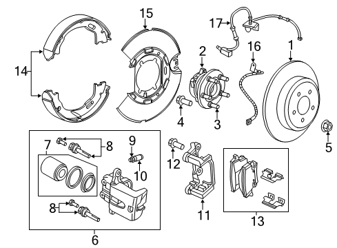 2021 Dodge Charger Brake Components REAR DISC BRAKE Diagram for 68504576AA