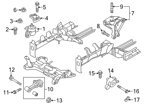 2013 Kia Rio Engine & Trans Mounting Bolt Diagram for 21841-1E001