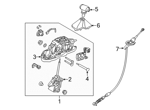 2019 Kia Stinger Gear Shift Control - AT Automatic Transmission Lever Shift Control Cable Diagram for 46790J5100