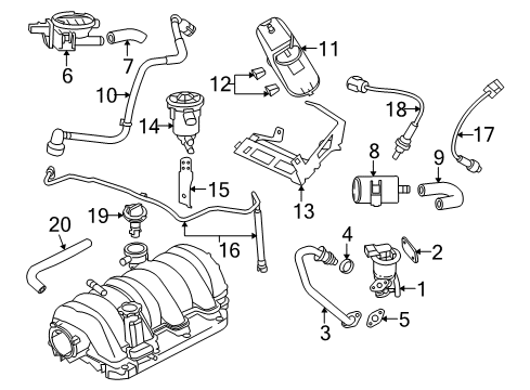 2006 Dodge Charger Emission Components Hose-Cylinder Head To Intake Man Diagram for 4591961AB