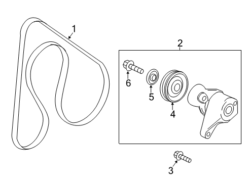 2015 Honda Civic Belts & Pulleys Cover, Bearing Diagram for 31185-RBJ-003