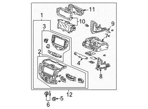 2003 Honda Accord Global Positioning System Module Assy., Center *NH482L* (UA BLACK METALLIC) Diagram for 39050-SDN-A70ZA