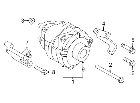 2015 Infiniti Q70 Alternator Alternator Assembly Diagram for 23100-1ZA1A