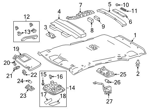 2020 Toyota Corolla Interior Trim - Roof Dome Lamp Assembly Diagram for 81240-12100-C0