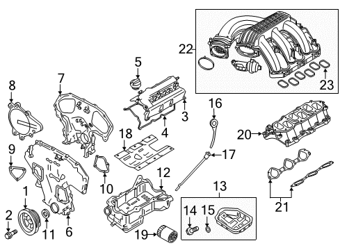 2013 Nissan NV3500 Intake Manifold Gasket-Manifold Diagram for 14035-7S000