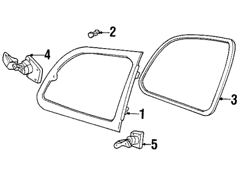1999 Ford Windstar Side Panel - Glass & Hardware Weatherstrip Diagram for XF2Z-1629904-AA