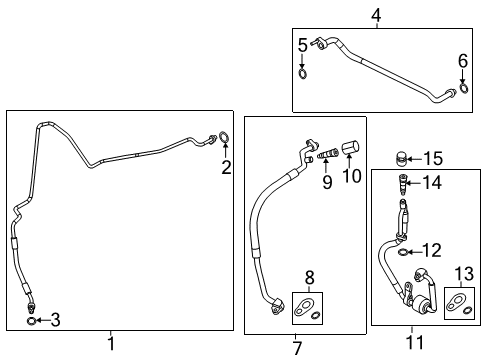 2011 Ford Fiesta Air Conditioner Hose & Tube Assembly O-Ring Diagram for 1W1Z-19E889-BB