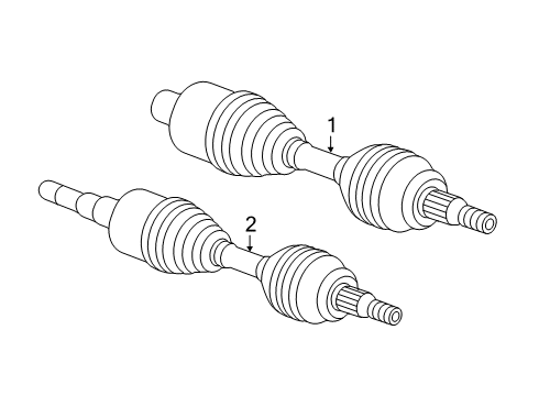 2022 Cadillac XT6 Drive Axles - Front Axle Assembly Diagram for 84878155