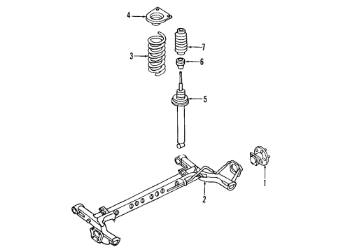 2003 Chevrolet Cavalier Rear Axle, Suspension Components Axle Asm-Rear Diagram for 22709510