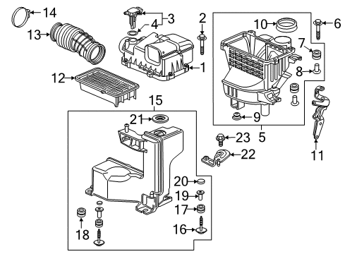 2020 Honda Civic Filters Cover Comp, Air/C Diagram for 17210-5AM-A00