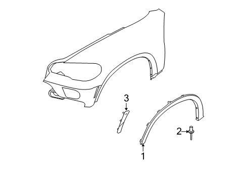 2007 BMW X5 Exterior Trim - Fender Side Marker Reflector Left Diagram for 63217162547