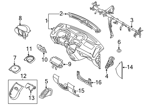 2011 Kia Soul Instrument Panel Grille-Speaker RH Diagram for 847262K000WK