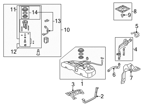 2009 Acura TSX Filters Protector Assy., Fuel Filler Pipe Diagram for 17661-TA0-A00