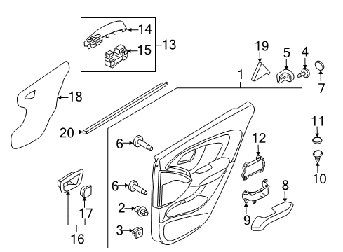 2011 Hyundai Tucson Rear Door Panel Complete-Rear Door Trim, RH Diagram for 83308-2S020-9P