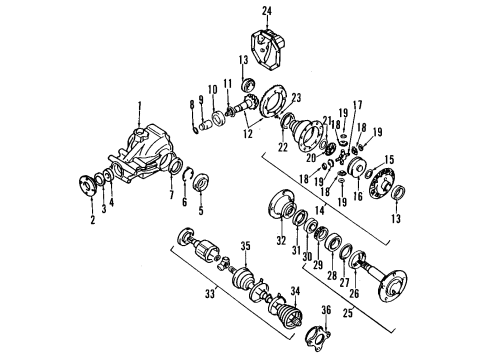 1995 Dodge Stealth Anti-Lock Brakes Wheel Hub And Bearing Diagram for MR102814