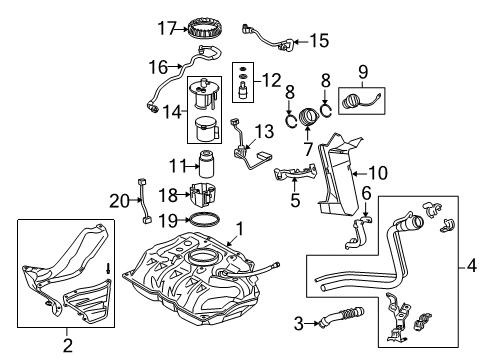 2011 Scion xD Senders Filler Pipe Diagram for 77201-52331